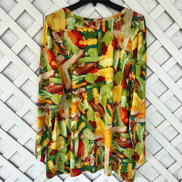 Logo by Lori Goldstein Colorful Abstract Long Sleeve Tunic Top 1X - Picture 4 of 8